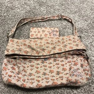 Volcom floral messenger crossbody bag